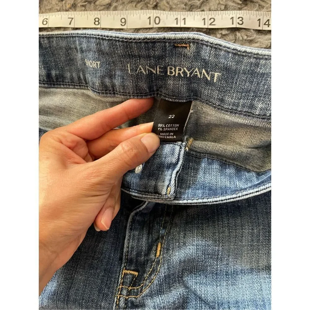 Lane Bryant jean embroidered‎ shorts size 22